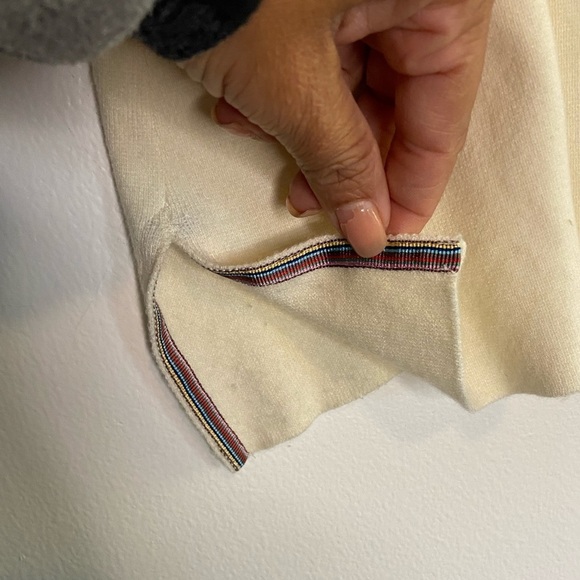 Anthropologie Moth Short Sleeve Mock Neck Sweater Size XS Ivory Peppy Accademia - Picture 4 of 7